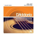 Esranın Dünyası Daddario EJ15 Akustik Gitar Tel Seti, Phosphor-Bronze, Extra Light, 10-47 - 3 Renk Sunburst