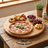 Esranın Dünyası Deconox 35 cm Dönerli Bambu Yuvarlak Sunum Tepsisi, 360 Derece Dönebilen Pizza ve Kahvaltı Sunum Tepsisi, Pizza Servis, Börek Servis, Peynir ve Atıştırmalık Sunumu Için Bambu Döner Tepsi (3535DNR) - 0,21 lt - Afrika Cevizi Rengi