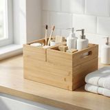 Esranın Dünyası Deconox 3'lü Modüler Bambu Organizer Set - Üst Üste Geçebilen Çok Amaçlı Çekmece Içi ve Masaüstü Düzenleyici Kutu - Banyo, Mutfak ve Ofis Için Ahşap Saklama Seti