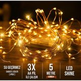 Esranın Dünyası Dekonivia Peri LED 5 Metre Gün Işığı Sarı Iki Fonksiyonlu Pilli Dekoratif Aydınlatma Süsleme Parti LED Işık Yılbaşı LED Işık Süsleme Dekorasyon Işığı Şerit - 1 x 100 cm - 00 Beyaz
