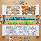 Esranın Dünyası Dev Rulo Boyama Kitabı Lezzetli Yiyecekler 4 Metre 45CM Genişlik - 1 - 0