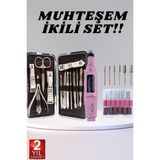Esranın Dünyası Elektrikli Manikür Pedikür Seti Ikili Set 12 Parça Tırnak Bakımı Törpü Protez Çıkarma - Lisinya