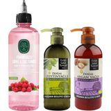 Esranın Dünyası Eyüp Sabri Tuncer Frambuazlı Sirke & Saç Toniği 500 Ml, Zeytinyağlı Vücut Losyonu ve Argan Yağlı Vücut Losyonu