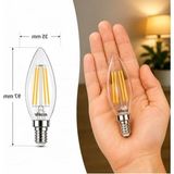 Esranın Dünyası Filament LED Mum Ampul, Sarı Işık, Dim Edilebilir ve Şık - Amber