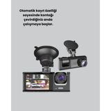 Esranın Dünyası Full Hd Çift Yönlü Araç Kamerası Hareket Algılama Döngüsel Kayıt - Lisinya