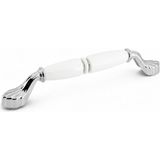 Esranın Dünyası Gardenya Porselen Beyaz Krom Kulp 160 mm 16 cm Mobilya Çekmece Dolabı Dolap Kapak Kulplar Kulb Kulpu - 00-Siyah - Beyaz