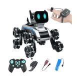 Esranın Dünyası Giffy / Oyuncak 2.4 Ghz Uzaktan ve Bilekten Kumandalı Şarjlı 8 Teker Akrobat Robot Köoek Müzikli ve LED Işıklı Full Fonksiyon Akıllı Köpek Yavrusu Çift Kumanda Kontollü