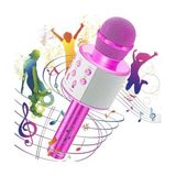 Esranın Dünyası Global Usba+Tf Sd Kart+3.5mm Aux Girişli Bluetooth Karaoke Mikrofonu Pembe WNE0069