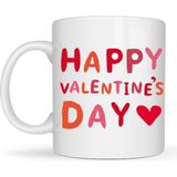 Esranın Dünyası Happy Valentine’s Day Kupa – Model 4 Sevgililer Günü Hediyesi - Aşk Temalı Porselen Kupa - Sevgiliye Özel Tasarım - Belirtilmemiş - 001 - Beyaz