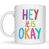 Esranın Dünyası Hey It Is Okay Motivasyon Kupası Model 137 – Renkli Tasarım Porselen Kupa – Moral Veren, Pozitif Mesajlı Kahve & Çay Kupası - Belirtilmemiş - 001 - Beyaz