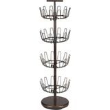 Esranın Dünyası Household Essentials 2139-1 Metal Dört Katmanlı Ayarlanabilir Döner Ayakkabı Rafı | 24 Çifte Kadar Ayakkabı Tutar | Antik Bronz Kaplama - 0 - Siyah