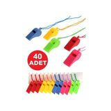 Esranın Dünyası Hyd 40 Adet Plastik Ipli Düdük Deprem Düdüğü Hakem Düdüğü - 12 V / Altın