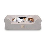 Esranın Dünyası Jungolica Sezar Kedi ve Köpek Yatağı Gri 55X75 Cm, Ortopedik VISCO,%100 Su Geçirmez Alez, Çıkarılabilir Yıkanabilir Kılıf, Yan Destekli, Kaydırmaz Taban