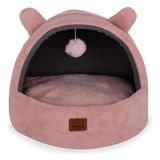 Esranın Dünyası Jungolica Tom Kedi Yatağı Pembe 40X50 Cm, Ultra Yumuşak Peluş, Çıkarılabilir Çift Taraflı Minder, Üstü Kapalı Tasarım, Nefes Alabilen Kumaş, Kaydırmaz Taban, Konforlu Kedi Evi