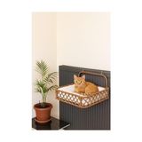 Esranın Dünyası Kedi Kalorifer Yatağı Dekoratif Tasarım (Kahverengi) - 100 x 100 x 10 cm