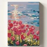 Esranın Dünyası Kendin Yap Sayılarla Boyama Seti 40X50 cm Temalı Tuval ve Fırça - 41 Delft Blue