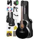 Esranın Dünyası Kesik Kasa Siyah Akustik Gitar, 4/4 Yetişkin Modeli