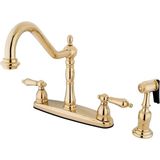 Esranın Dünyası Kingston Brass KB1752ALBS Heritage 8-Inç Centerset Kitchen Musluk, Parlatılmış Pirinç By Kingston Brass