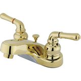 Esranın Dünyası Kingston Pirinç GKB252 Magellan Çift Kollu Kulp 10 cm Orta Set Musluk, Plastik Açılabilir, Cilalı Pirinç