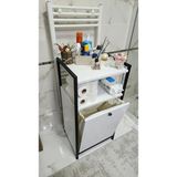 Esranın Dünyası Kirli Çamaşır Sepeti Organizeri Yıkanabilir Kumaş – Raflı, Mobilya, (100×50×40 cm / 90 L) (Beyaz)