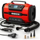 Esranın Dünyası Kobb KB301 Dijital Lastik Şişirme Pompası, 12V/220V, 150 Psı, 35L/DK Hava Akışı, LED Ekran, Siyah, 1.6kg