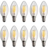 Esranın Dünyası LED Rustik Mum Buji Ampul – E14 Duy, 4W (35W Eşdeğer), 3000K Günışığı, 400 Lümen – 220-240V, 3.5X10 cm – 10’lu Paket - Amber