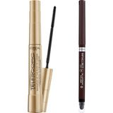 Esranın Dünyası L’oréal Paris Telescopic Maskara - Siyah + Infaillible Automatic Jel Göz Kalemi - Kahverengi Makyaj Seti - 001 Brown