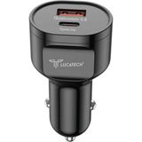 Esranın Dünyası Lucatech Samsung Galaxy S22/S22 PLUS/S22 Ultra ile Uyumlu 45W Hızlı Araç Şarj Cihazı, USB + Pd Çift Çıkış, Siyah