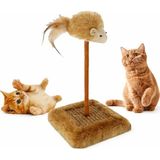 Esranın Dünyası Madpet Sesli Oyuncaklı Kedi Tırmalama Tahtası – Fareli ve Zilli Kedi Oyuncağı, Sağlam Tırnak Törpüleme Direği, Kediler Için Oyun Alanı, Dayanıklı Tabanlı, Ev Içi Kullanıma Uygun - 02-Gri