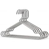 Esranın Dünyası Mallart® 6'lı Paslanmaz Çelik Elbise Askısı Seti, Metal Metal Tel Gardırop ve Kıyafet Askısı, Ince Tasarım Kaymaz Omuz Çentikli Metal Askı Takımı (6 Adet) - 00 Bordo