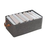 Esranın Dünyası Mallart® Dolap Içi Kumaş Kıyafet Düzenleyici Kutu 47X28X19.5 cm - Katlanabilir Gardırop Raf Içi Düz Giysi Düzenleme Kutusu, Çok Amaçlı Eşya Saklama Sepeti