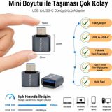 Esranın Dünyası Mcstorey Usb-C USB 3.0 Dönüştürücü | 5gbps Veri Aktarımı | Macbook, iPad Pro ve Usb-C Destekli Cihazlar Için Type-C USB Adaptör Gri - 1-Siyah