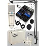 Esranın Dünyası Midex Cx1 Mixer Set Condenser Mikrofon Ses Kartlı Mikser + Stand + Filtre - Ahşap