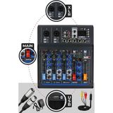 Esranın Dünyası Midex MDX-45S Ses Mikseri Stüdyo Kayıt Için 4 Kanal Ses Kartlı +48V Phantomlu Kayıt Mikseri