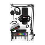 Esranın Dünyası Midex Midi Paket-2 Stüdyo Ekipmanları Seti Ses Kartı Midi Klavye Mikrofon Kulaklık