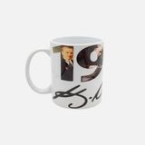 Esranın Dünyası Mirai Atatürk Imzalı ve 1938 Temalı Özel Baskılı Seramik Kupa 330 ml - Bireysel ve Kurumsal Siparişe Uygun - 00-Siyah - Beyaz