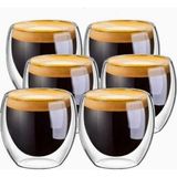 Esranın Dünyası Needd Çift Katmanlı Espresso Cam Bardak Seti 6'lı 80 ml | Borosilikat Double Wall Isı Yalıtımlı Şeffaf Kahve Bardağı | Espresso ve Ristretto Için - 0,250 gr