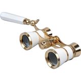 Esranın Dünyası Nefis Işlemeli, Tiyatro / Opera Dürbünü 3X25 Prinç Metal Kaplamalı Retro Beyaz ( Lisinya )