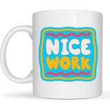 Esranın Dünyası Nice Work "harika Iş Çıkardın" Yazılı Porselen Kupa Model 147 – Motivasyon Kupası – Tebrik & Başarı Temalı Kahve Kupası – Hediye Fikri - Belirtilmemiş - 001 - Beyaz