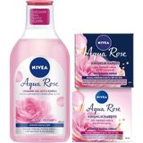 Esranın Dünyası Nıvea Aqua Rose Günlük Micellar Makyaj Temizleme Suyu 400ML, Kırışıklık Karşıtı Gündüz ve Gece Bakım Kremi 50ML, Organik Gül Suyu, Kalsiyum, Ince Çizgi Görünümü