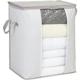 Esranın Dünyası Ocean Home Textile Pvc Pencereli Gri Çizgili Stuff & Things Hurç 45 x 30 x 50 cm - 001-Renkli