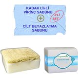 Esranın Dünyası Organicsun 2'li Set Doğal Kabak Lifli Pirinç Sabunu ve Cilt Beyazlatma Sabunu - 10 Adet