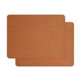 Esranın Dünyası Orret Home 2 Adet Amerikan Servis – 44X35 cm Taba Renk Suni Deri Masa Altlığı, Su Geçirmez, Kaymaz, Isıya Dayanıklı Şık Sofra ve Masa Koruyucu Placemat Seti - 0,60 x 19 x 29 cm - 51R-Turuncu