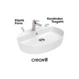 Esranın Dünyası Oval Beyaz Delikli Lavabo 60 cm ile Modern Banyo