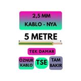 Esranın Dünyası Öznur 2,5 mm Nya Kablo, 5 Metre, Sarı-Yeşil