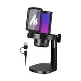 Esranın Dünyası Pc Için USB Mikrofon, Sessiz Düğmeli Rgb Oyun Mikrofonu, Gürültü Önleyici Kondenser Mikrofon, Akış, Podcast, Kayıt, Sohbet Için Kazanç Topuzlu Ps5/ps4/mac, DGM20 ile Uyumlu
