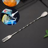 Esranın Dünyası Perlotus 304 Çelik 32 cm Çift Başlı Burgulu Barmen Kokteyl Karıştırma Kaşığı Profesyonel Şık - 0,33 - 00-Siyah - Beyaz