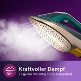 Esranın Dünyası Philips Azur 8000 Serisi Buharlı Ütü – 70 G/dk Sürekli Buhar, 240 G Turbo Buhar Çıkışı, 3000 W Güç, Optimaltemp Teknolojisi, Yeşil Opal (DST8030/70)