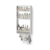 Esranın Dünyası Premium Yapışkanlı Duvar Rafı Organizer, Banyo Mutfak Rafı, 70X40X10 Cm, Çekmeceli, Kancalı, Suya Dayanıklı, Delme Gerektirmez