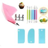 Esranın Dünyası Profesyonel Pasta Süsleme Seti,18 Parça, Renkli Dekorasyon Marzipan Set Kalemi, Krema Sıkma Torbası, Spatula, Hamur Şekillendirici,pasta Süsleme Araçları Trapez Spatula Pasta Aksesuarı Pasta Kiti